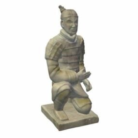 نموذج محارب الطين الصيني ثلاثي الأبعاد