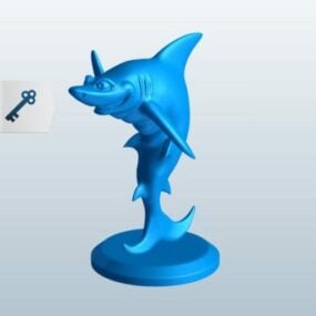 نموذج أدوات المائدة تمثال القرش ثلاثي الأبعاد