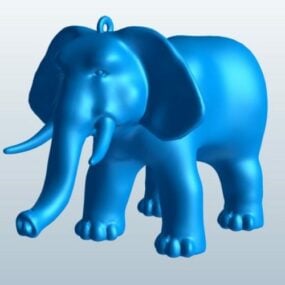 Modello 3d di animali con figurine di elefanti