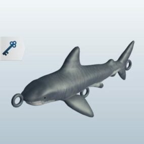 Tubarão tigre Lowpoly modelo 3d