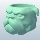 Head Bowl Bulldog Sculpture