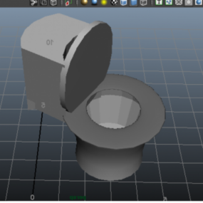 Lowpoly 3D model kulaté toalety