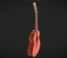 Træ akustisk guitar 3d-model