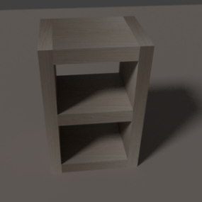 Prosta pozioma półka z szufladą Model 3D