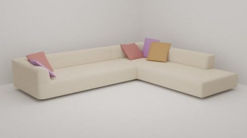 Λευκός απλός γωνιακός καναπές
