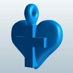 İçinde Haç Olan Kalp 3D model
