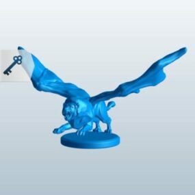 Wings Lion Figurine 3d-modell