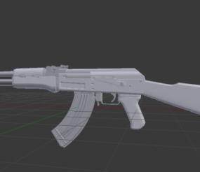 Ak-47 Puška Lowpoly 3D model