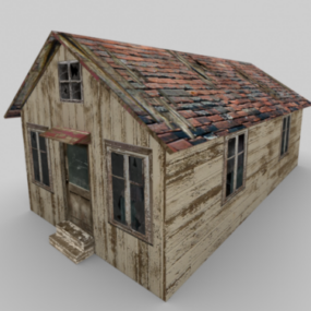 3д модель небольшого бревенчатого дома