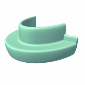Abstract Curved Bench Furniture 3d model