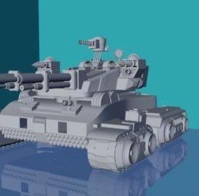 3D model futuristického vojenského tanku