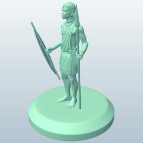 African Tribal Warrior Figurine 3d-modell