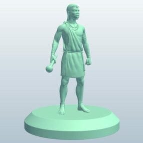 African Warrior Figurine 3d model