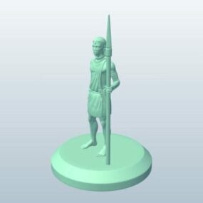 African Warrior With Spear 3d-modell