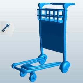 Warehouse Luggage Cart 3d model