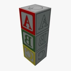 Model 3d Mainan Blok Alfabet