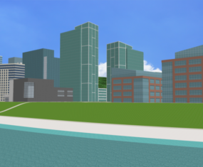 Lowpoly Model 3D miasta kreskówek