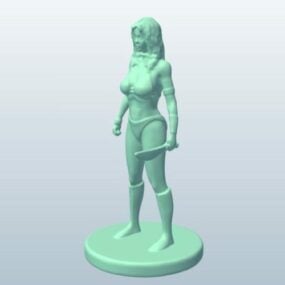 Beautiful Girl Warrior Character 3d model