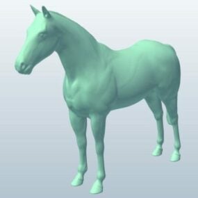 Amerikansk hest Lowpoly 3d modell