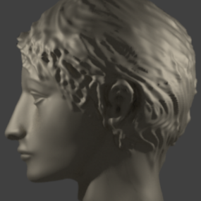 Model 3d Patung Kepala Yunani Kuno