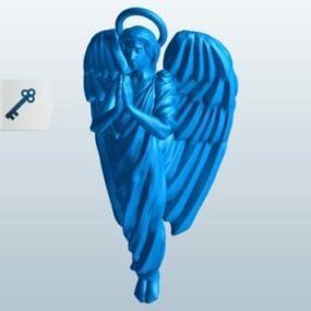 3D model socha anděla s křídlem