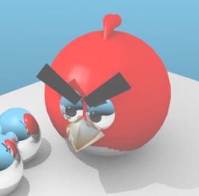 Postać z kreskówki Angry Birds Model 3D