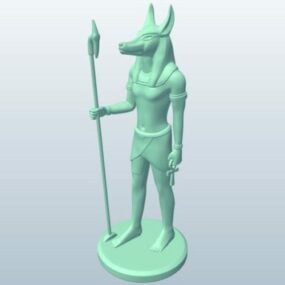 Modello 3d della statua dell'antico Egitto di Anubi