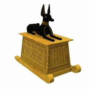 Anubis Ägyptische Schakalstatue 3D-Modell