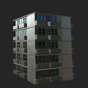 Glass Apartman Building 3d model