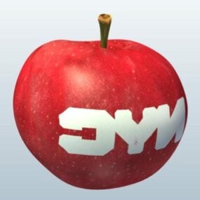 Apple With Text 3d model