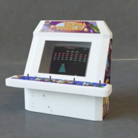 Arcade Machine White Color 3D-malli