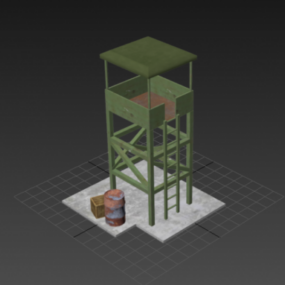Lowpoly Army Watch Tower 3d model