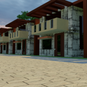 residential Building array 3d model
