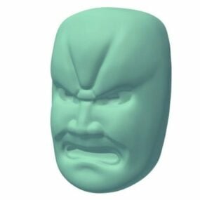 Máscara asiática assustadora Modelo 3D