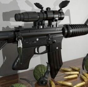 Реалистичная штурмовая винтовка 3d модель