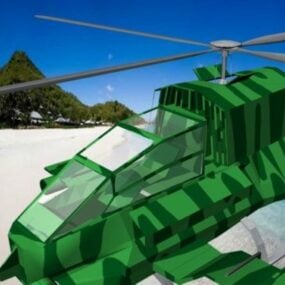Hyökkäyshelikopteri Lowpoly 3d-malli