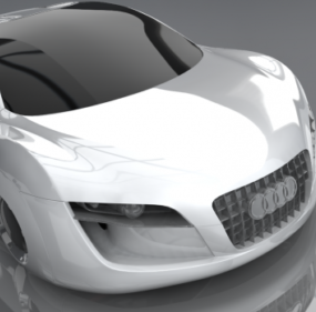 3d модель білого автомобіля Audi Rsq