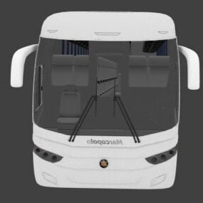 White Paint Bus 3d model