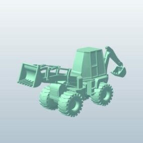 نموذج مركبة لودر حفار ثلاثي الأبعاد