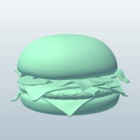 Model 3D jedzenia cheeseburgera z bekonem