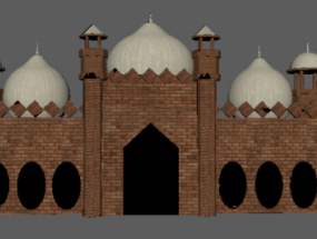 Badshahin moskeija Castle 3d malli