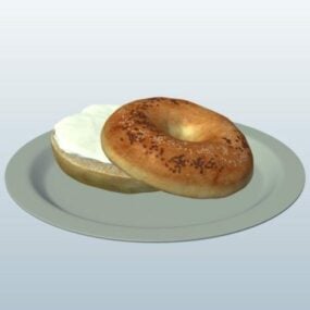 Bagel Cream Cheese Food 3d model