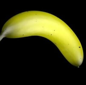 דגם בננה צהובה בתלת מימד