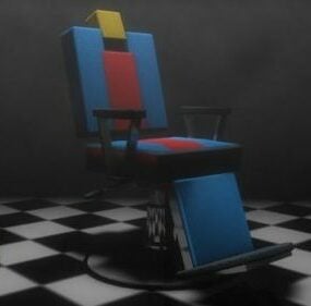 كرسي محل الحلاقة نموذج 3D
