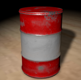 Modelo 3d de barril oxidado