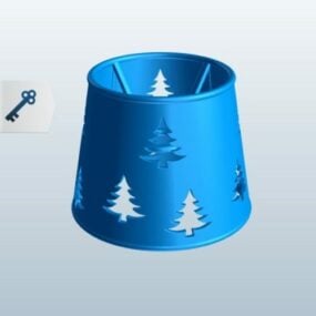 مدل 3 بعدی تزئینی درخت کریسمس بشکه