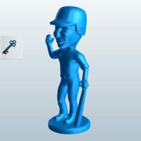 Beyzbol Oyuncusu Heykelcik 3D model