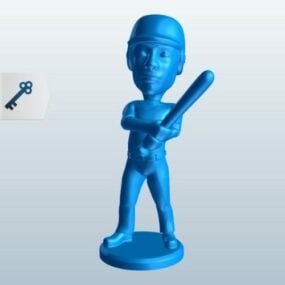 Baseball Player Tableware Statue 3d model