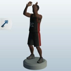 Modello 3d del personaggio di tiro del giocatore di basket