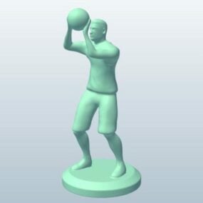 Modello 3d del lancio del giocatore di basket